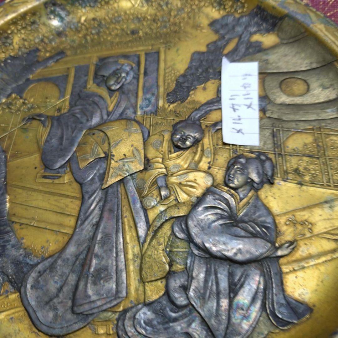 日本美術 金銀象嵌 江戸美人図