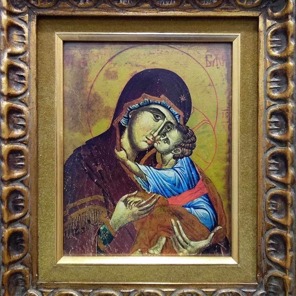 ウラジーミルの生神女　憐みの聖母　イコン　アメリカ　ロシア正教会　複製　復刻　額