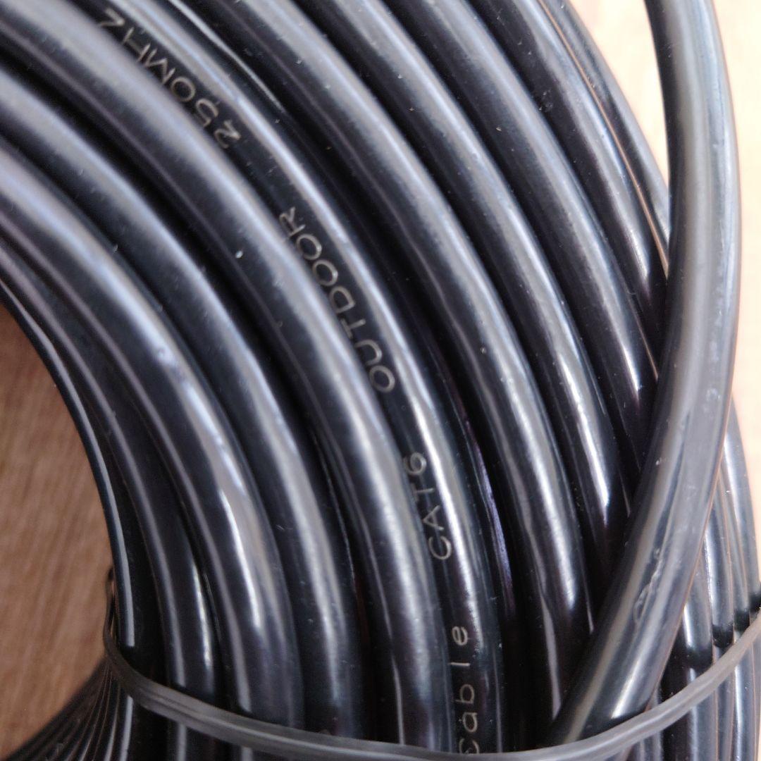 100m PoE防犯カメラ対応 Cat6 屋外高耐久LANケーブル コネクタ無し