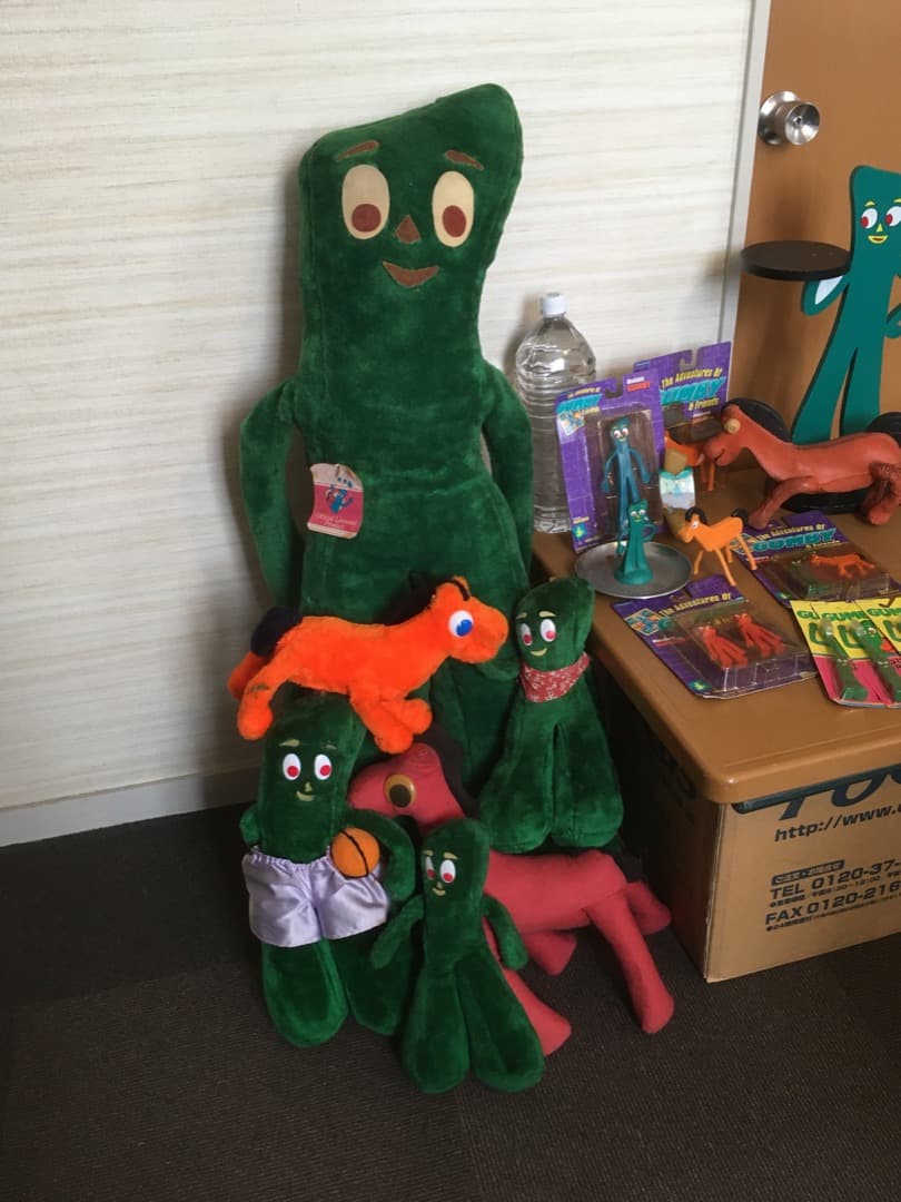 未使用 中古 GUMBY ガンビー 特大・大ぬいぐるみ フィギュア セット