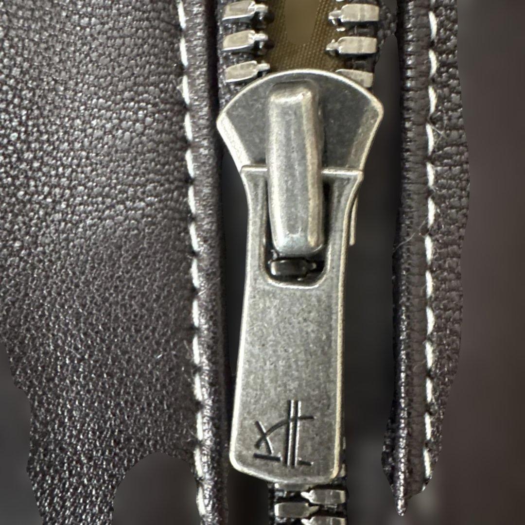 YJ125シングルライダースL　山羊革　黒　エポレット　裏地カーキ