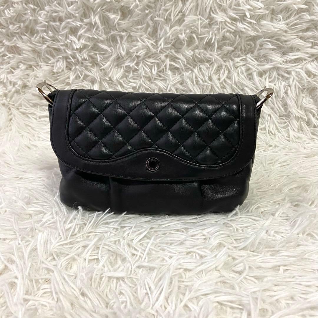 美品✨HAMANO ショルダーバック キルティング ブラック ラム革 2way