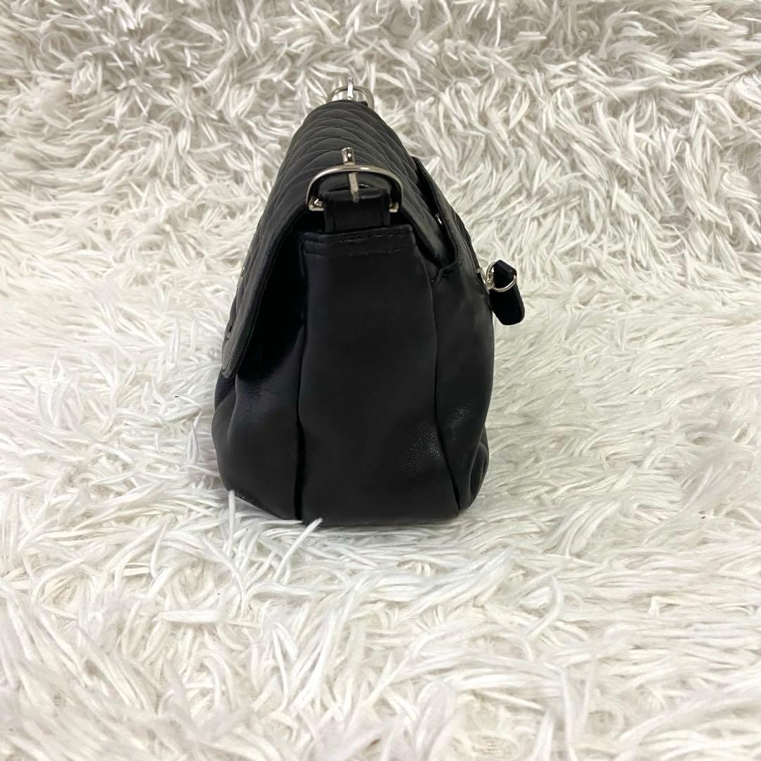 美品✨HAMANO ショルダーバック キルティング ブラック ラム革 2way