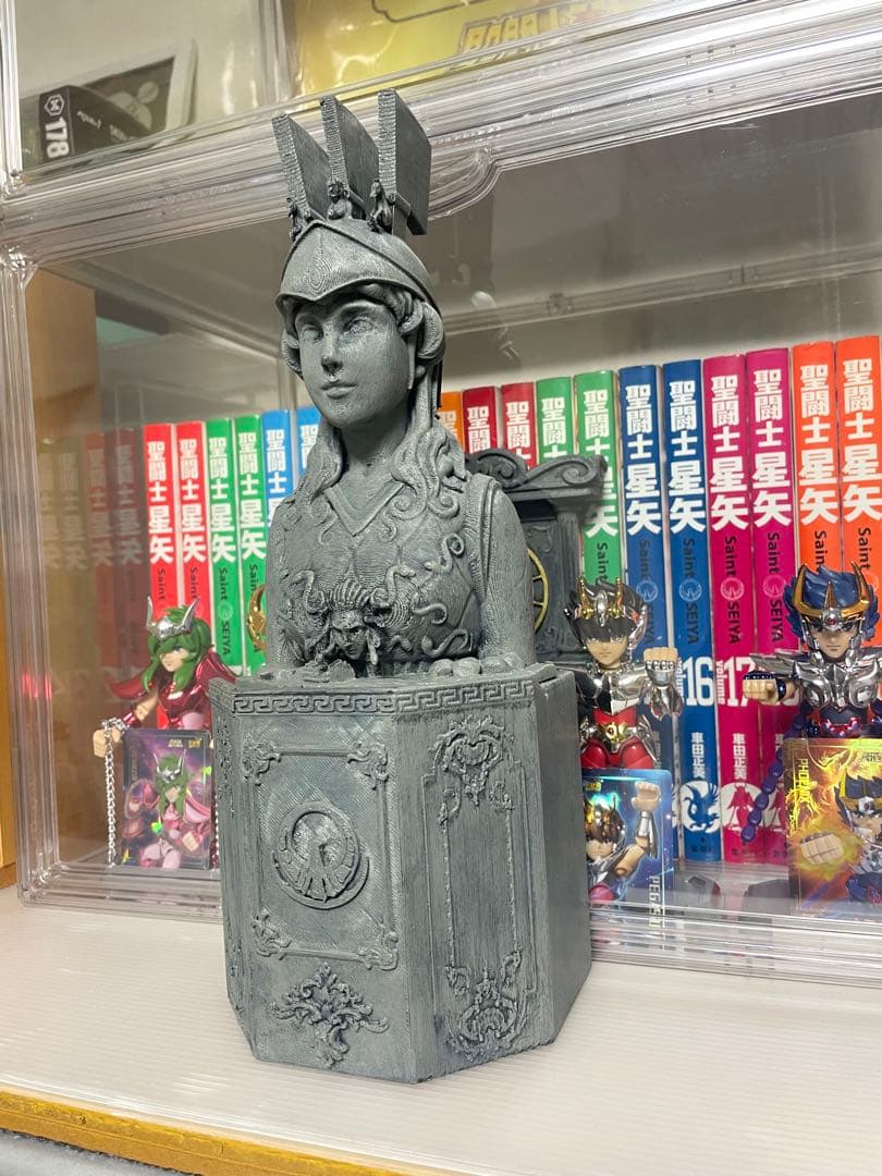 聖闘士星矢 アテナ像胸像 火時計 台座付き 海外製 聖闘士聖衣神話EX