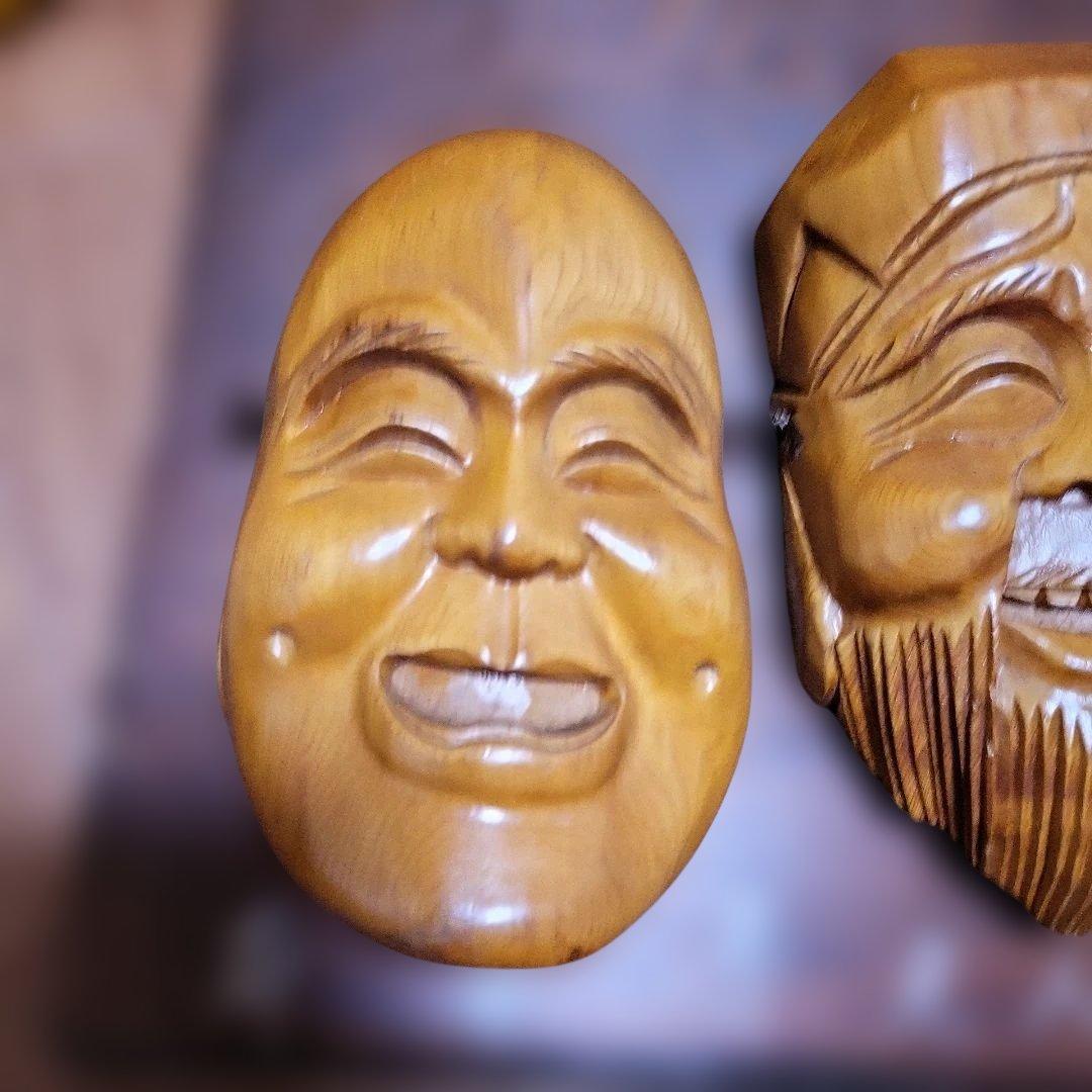 七福神 木製彫刻面