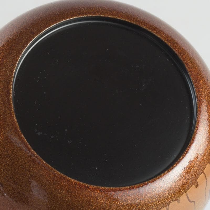 茶道具　漆塗　瑞雲造　老松蒔絵　平棗　共布共箱　V　9495