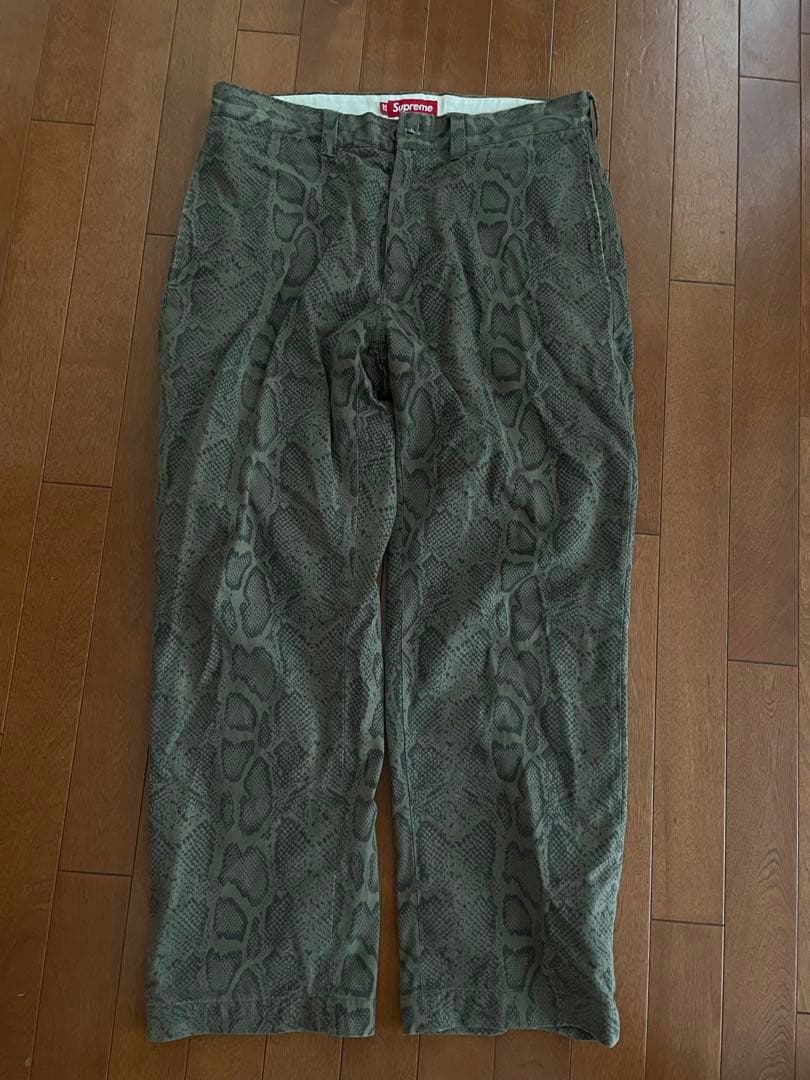 Supreme ヘビ柄 チノパン 32