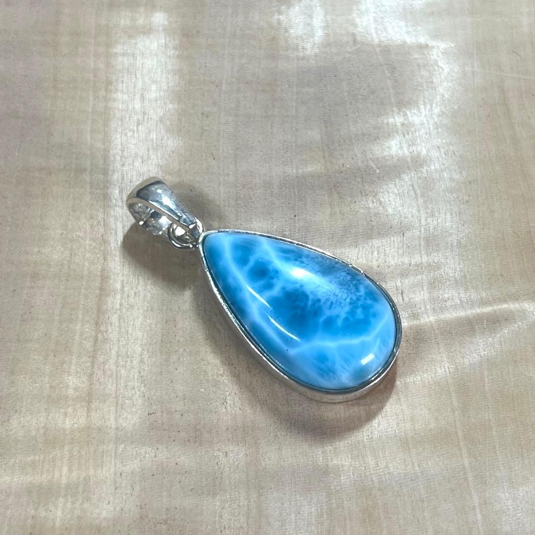 高品質　ラリマー　ペンダント　ネックレス　silver925 3-12