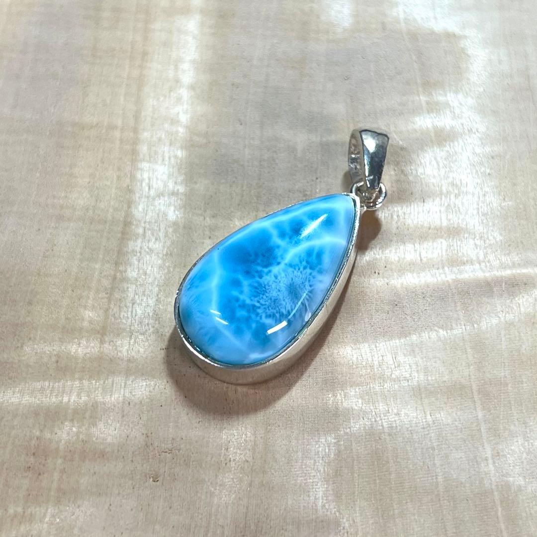 高品質　ラリマー　ペンダント　ネックレス　silver925 3-12