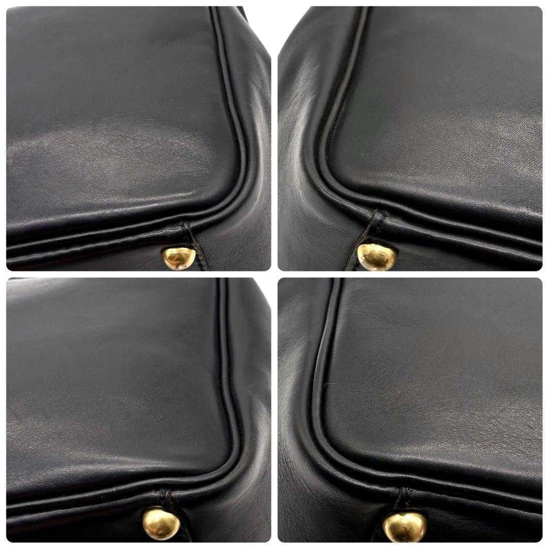 極美品✨ヘルツ オルガン 2way 口枠キューブトート M レザー ブラック