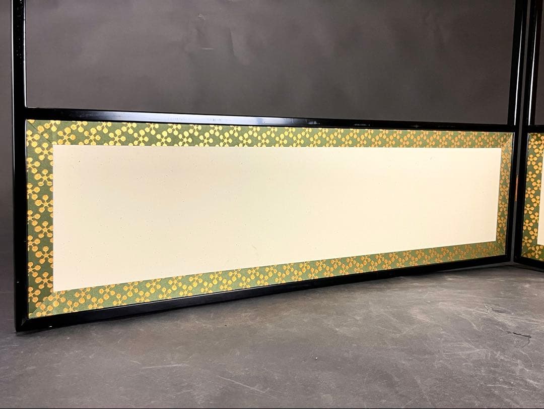 『母』 利休梅 塗縁 2尺4寸 風炉先屏風 元箱 茶道具 （703①）❗️割引