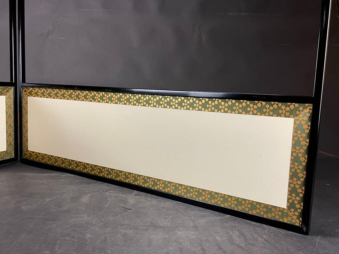 『母』 利休梅 塗縁 2尺4寸 風炉先屏風 元箱 茶道具 （703①）❗️割引