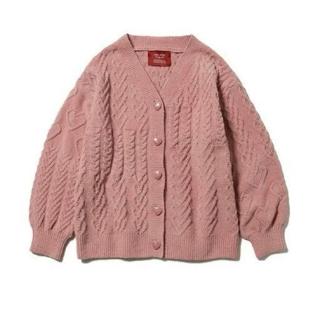 gelato pique　スフレハートアランカーディガン& ヘアバンド　ピンク