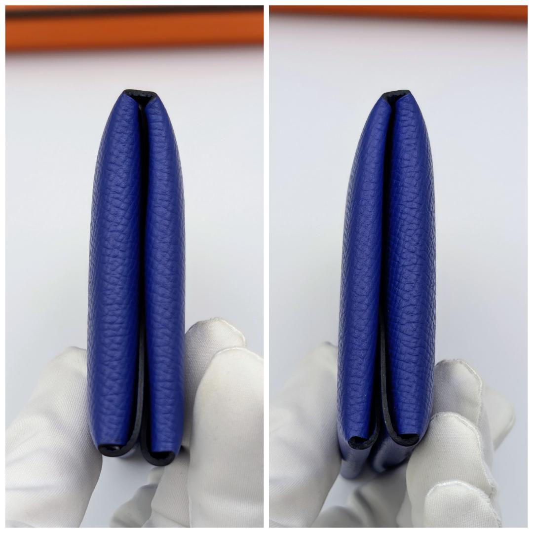 極美品 エルメス カルヴィ デュオ エプソン ケース U刻印 ブルー系
