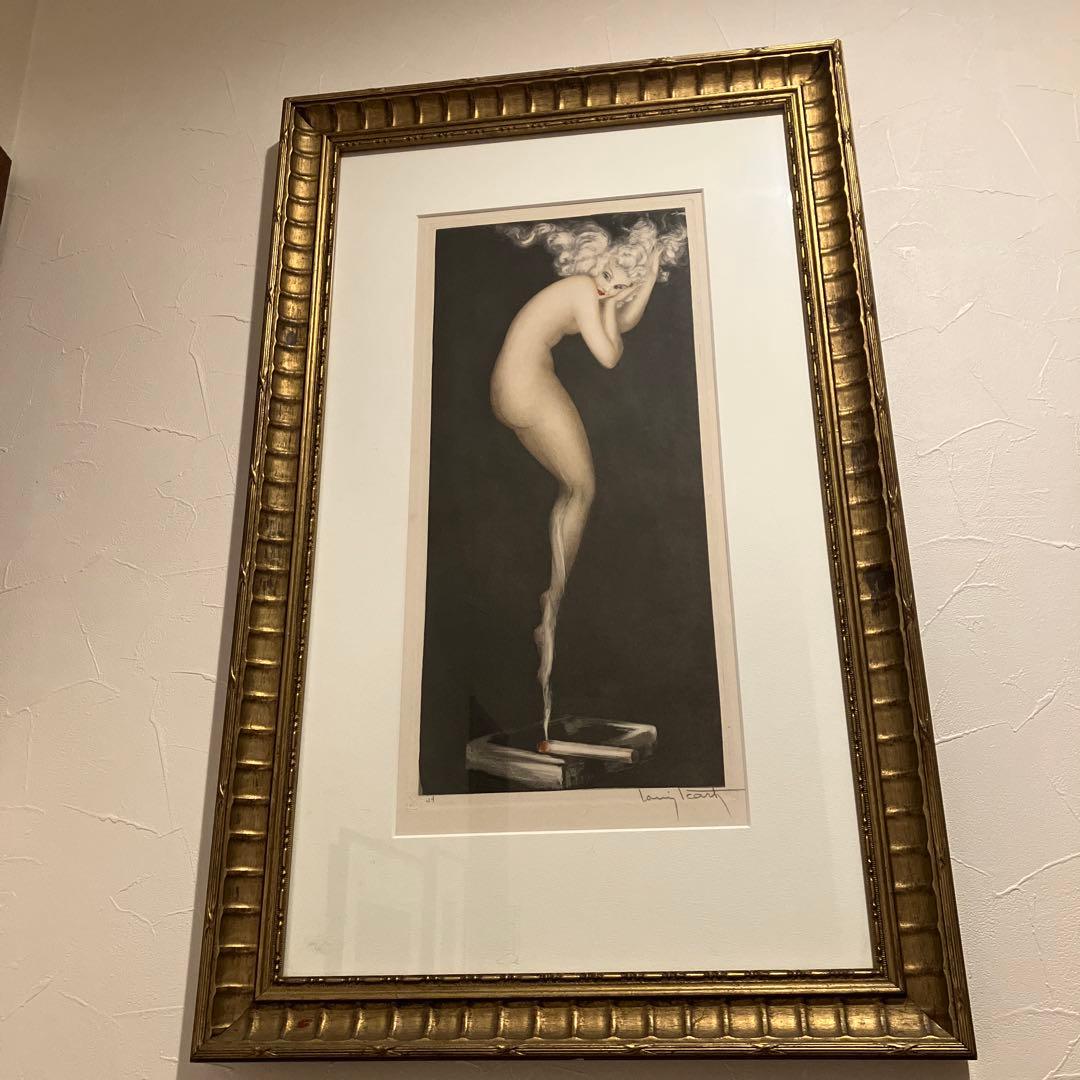 ルイ・イカール　タバコの幻想　エッチング（銅版画）手彩色