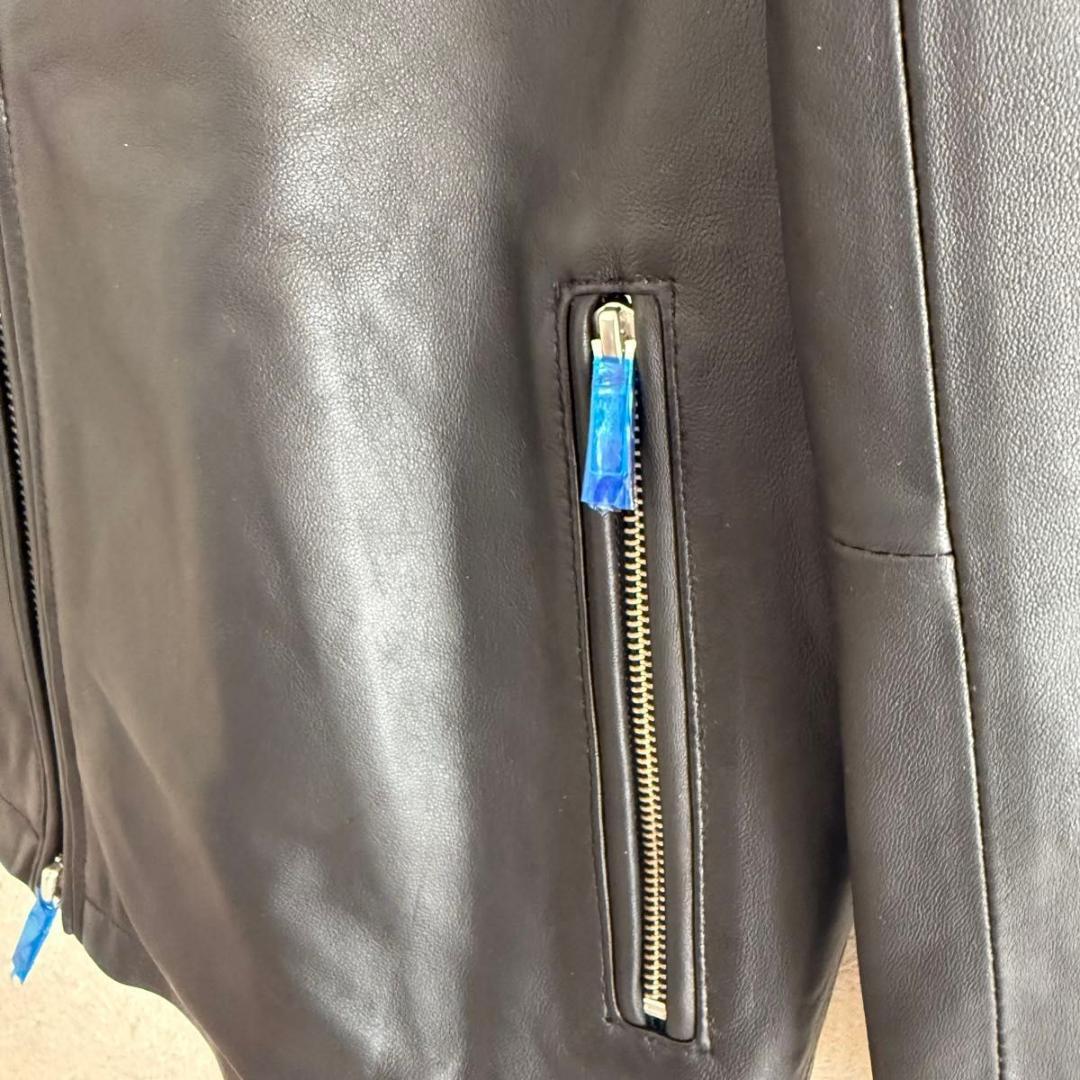 【本革】CAMBIO リアルレザージャケット 羊革 黒 ライダース 新品タグ付き