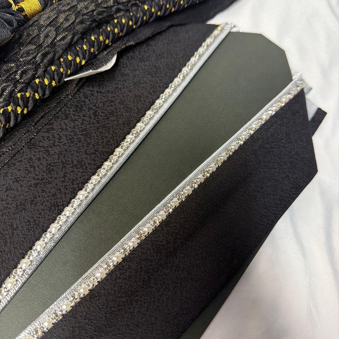 新品　黒　帯締め　帯揚げ　半襟　重ね襟　セット　振袖用　成人式