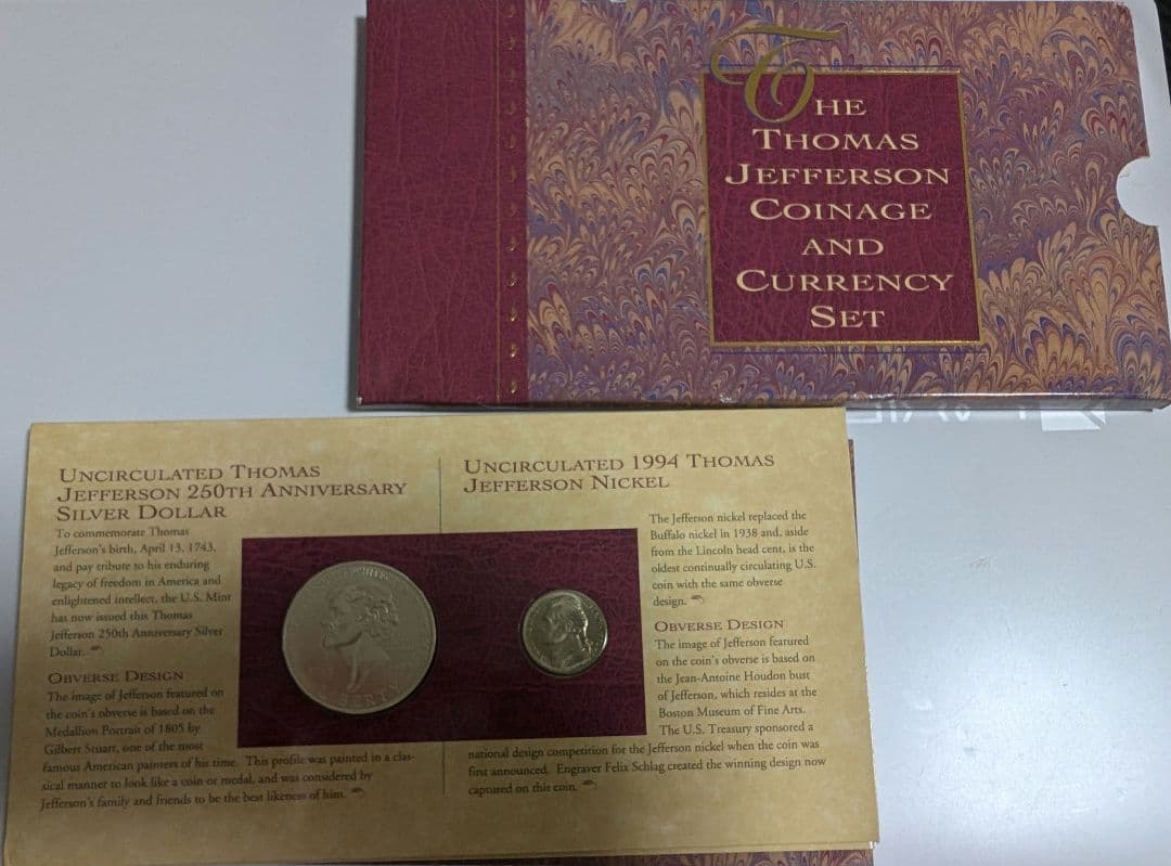 1993 トーマス ジェファーソン シルバー 記念ボックス