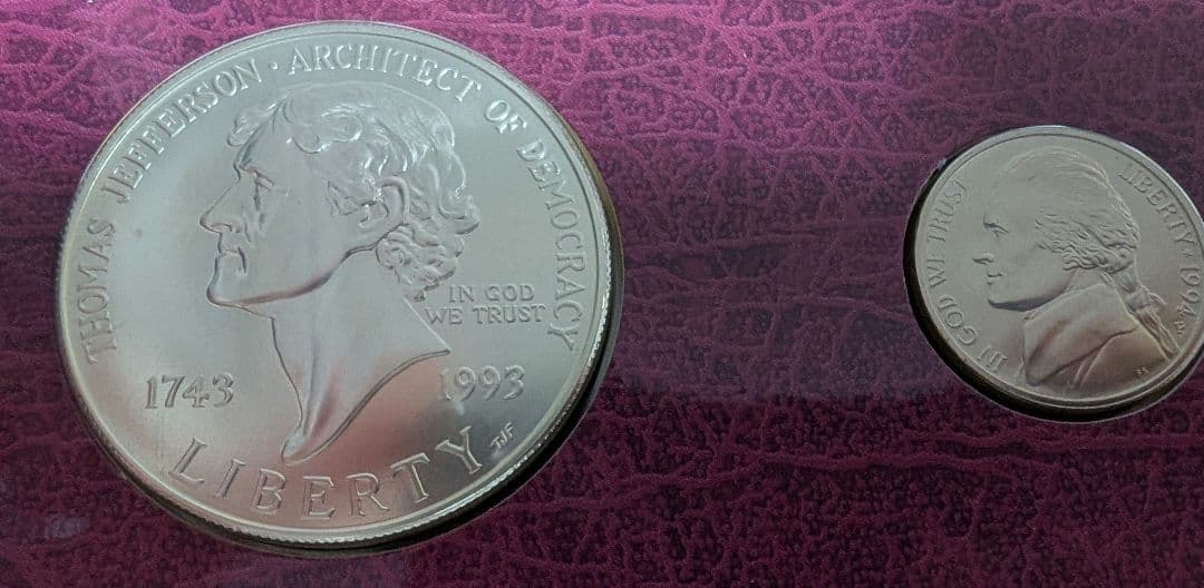 1993 トーマス ジェファーソン シルバー 記念ボックス