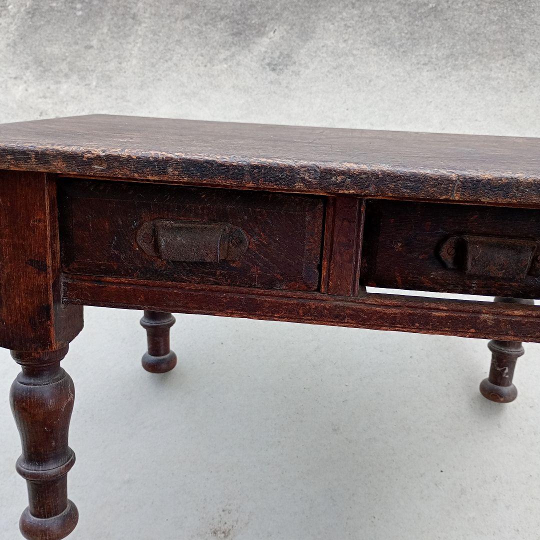 木製 文机 引き出し付き　机　昭和レトロ　古民家