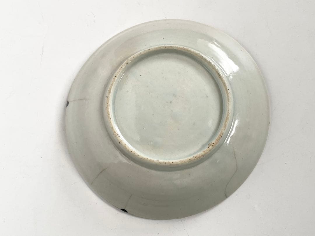 骨董　アンティーク　初期伊万里　蛇籠文様　丸皿　平皿　初期　染付　箱付き