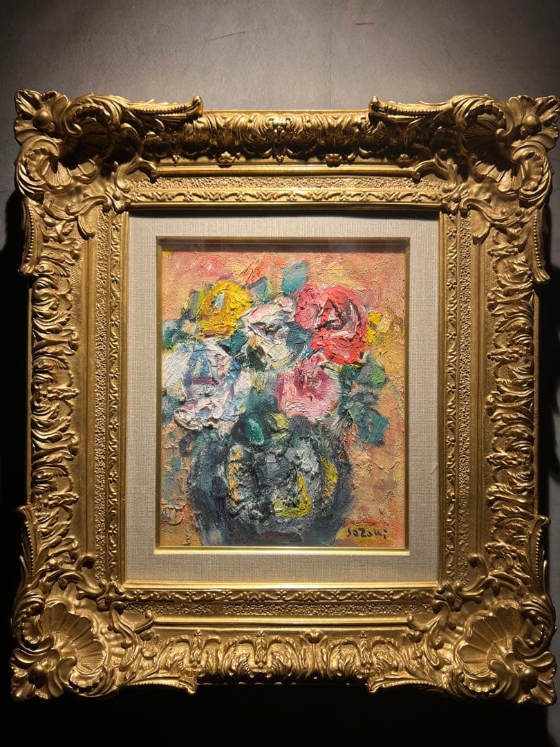 佐崎紘一 【薔薇】厚塗り油彩画