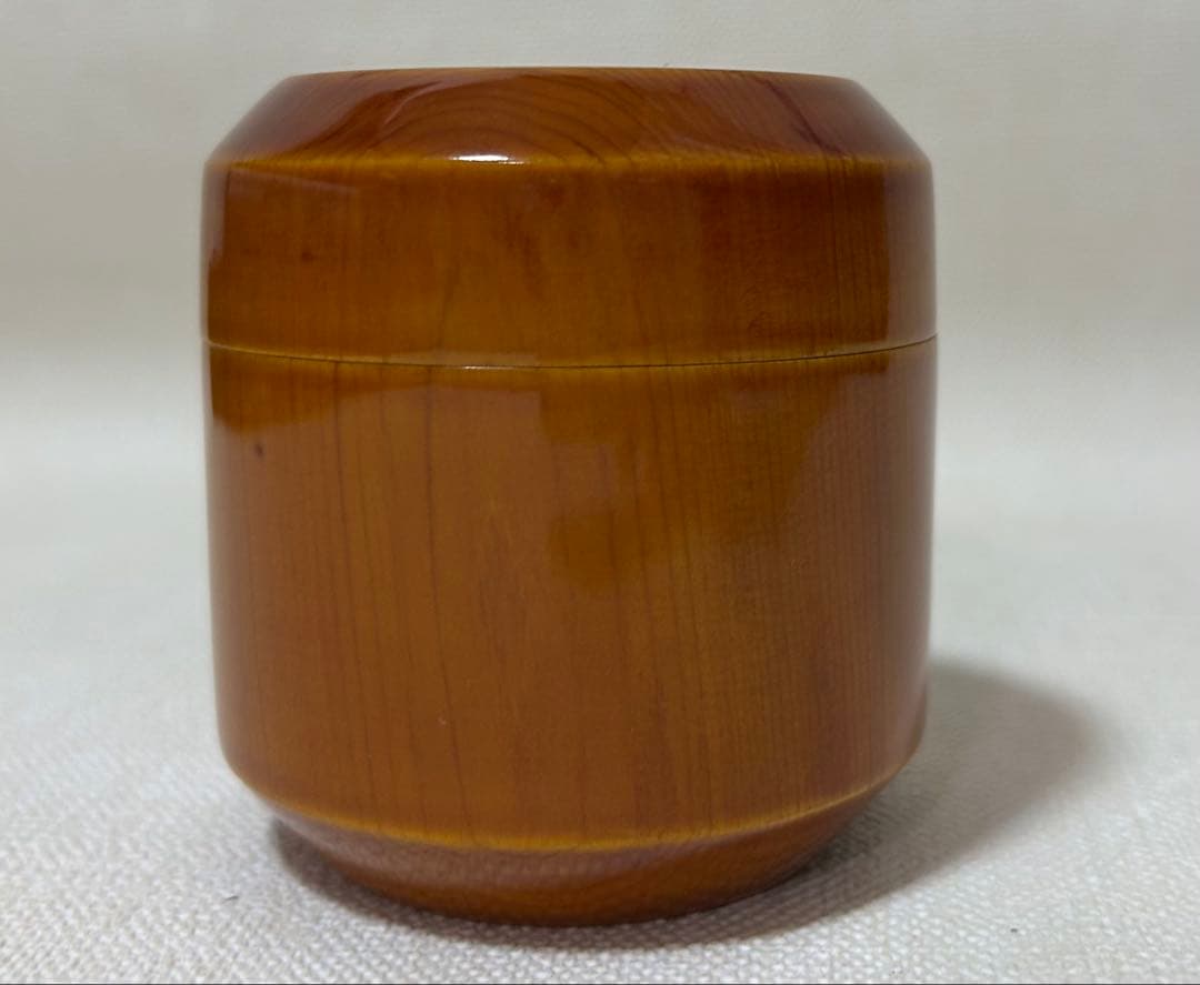 西村徳泉作 色絵松蓋置&春慶塗吹雪茶器 超美品 棗 茶碗 茶道具