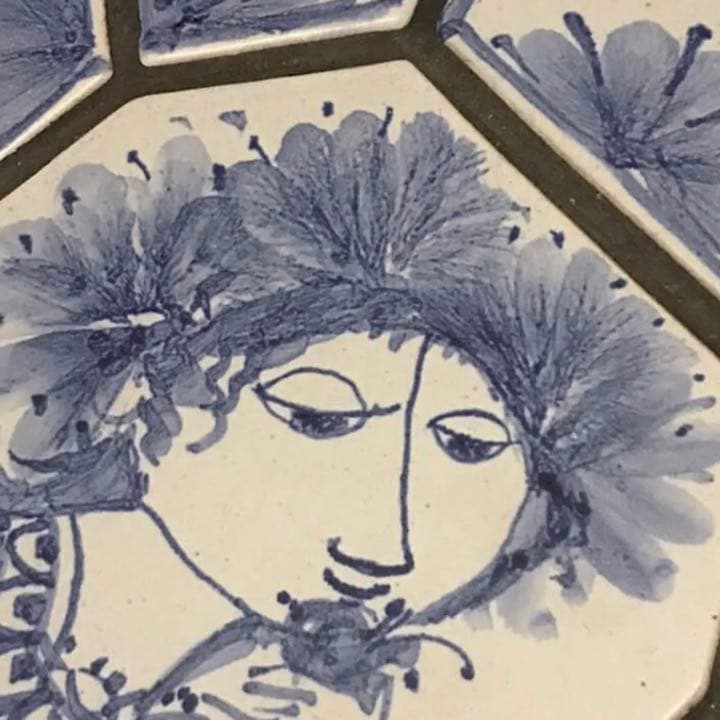 ビョルンウィンブラッド　ヴィンテージ タイルアート壁飾り