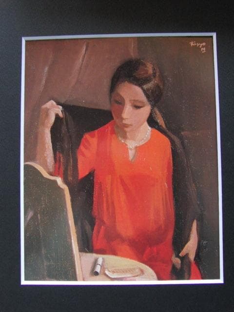 前田利昌、「装い」、希少な額装用画集より、新品高級額装付