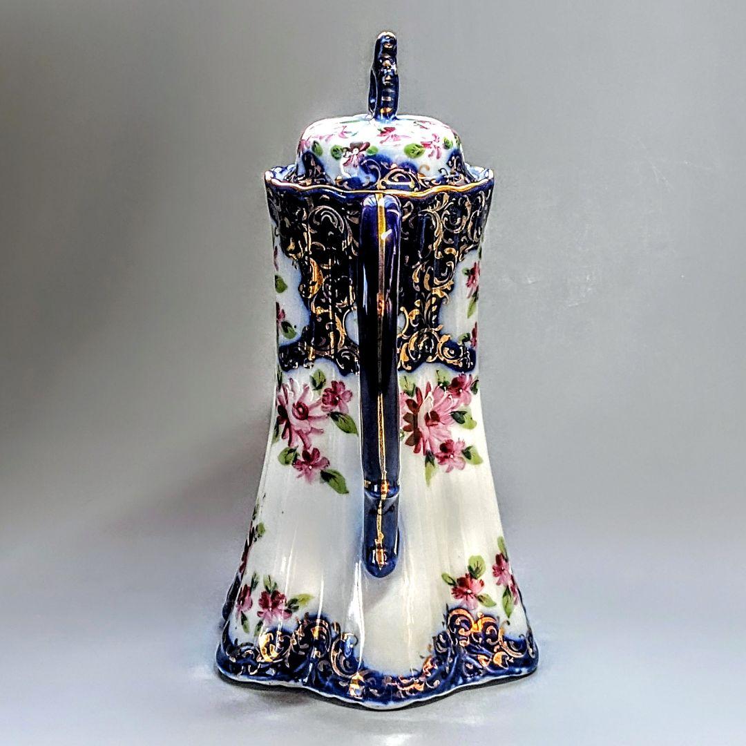 オールドニッポン 明治期 日本陶磁の優美　ティ―ポット　金彩 コバルト 花文