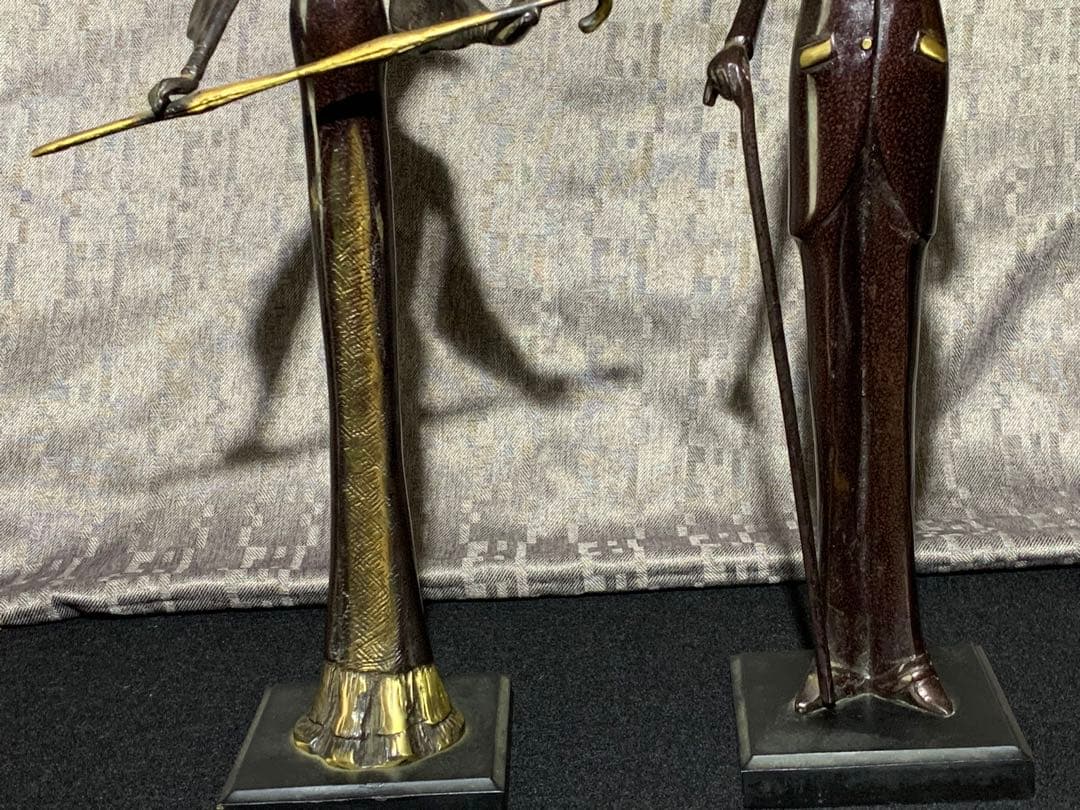 人形　ブロンズ像　置物　インテリア　工芸品　美術品　ペア