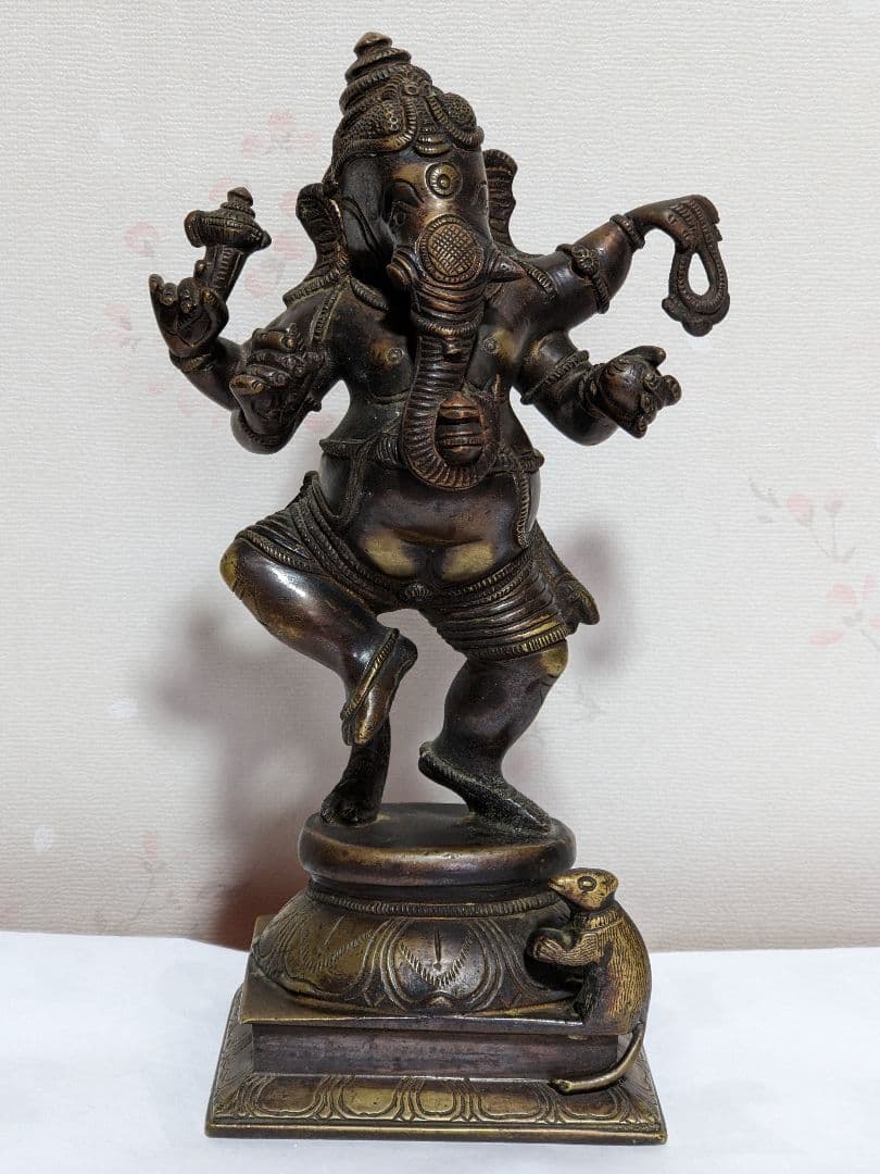 ♦仏教美術 インド 古仏 ガネーシャ 仏像 銅製 コレクション骨董品アンティーク