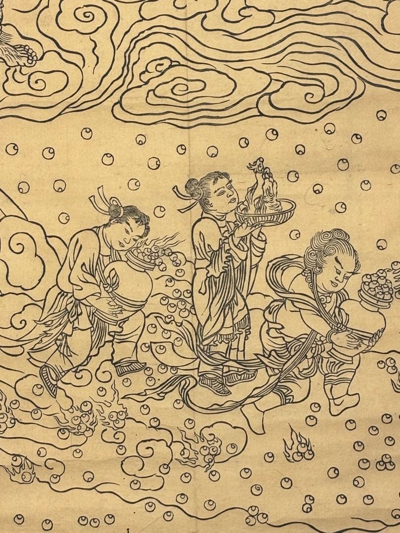 大型木版画「勝敵毘沙門天図」文久二年 1枚|中国画 唐本 仏教美術 江戸時代