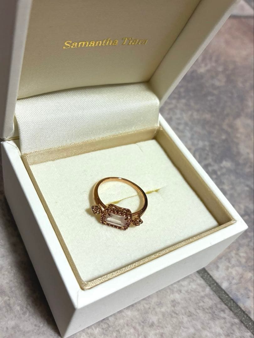 Samantha Tiara エメラルドカットリング　11号　ローズゴールド
