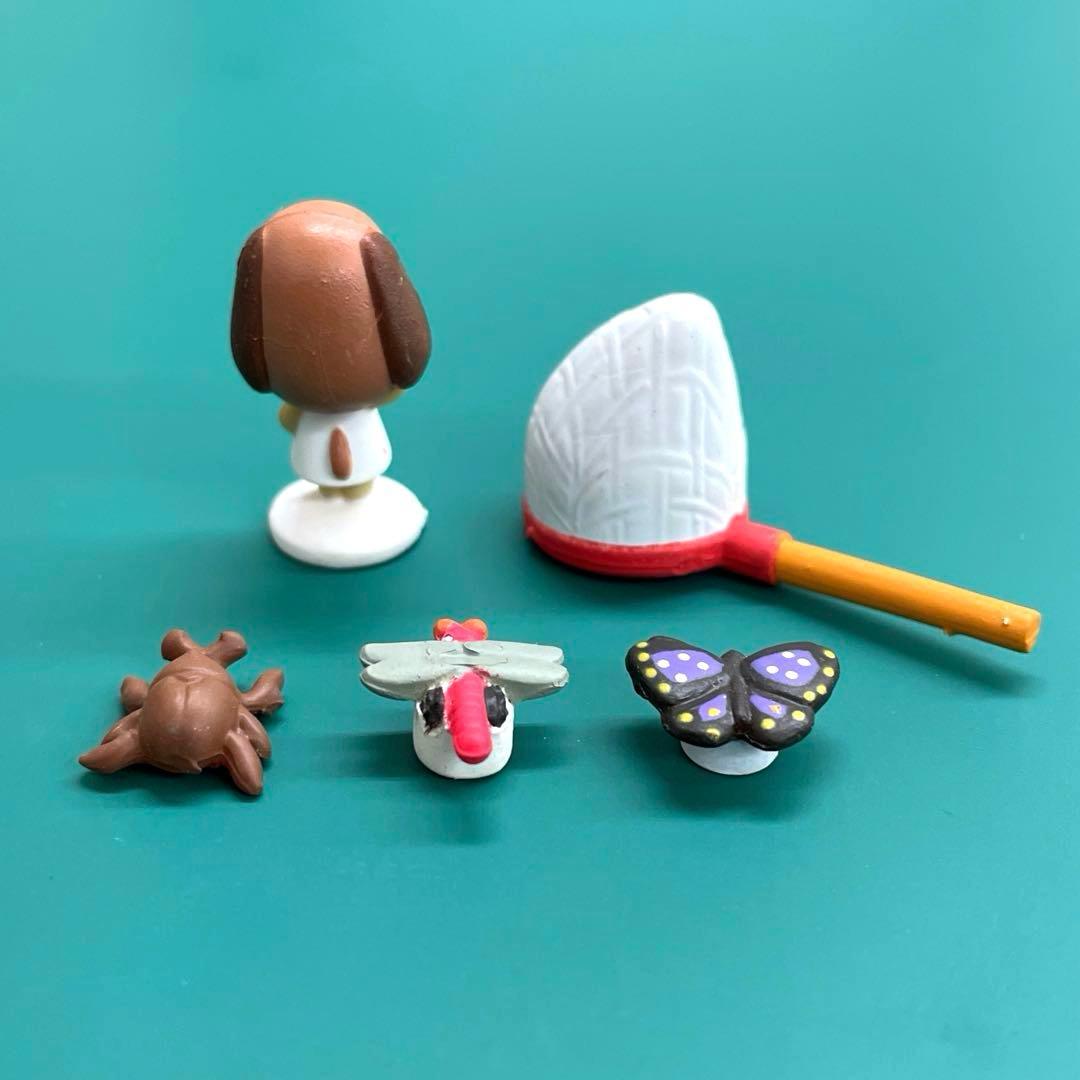 どうぶつの森 森をつくろう！ F-27 マロン 虫取り網 昆虫 フィギュア5種