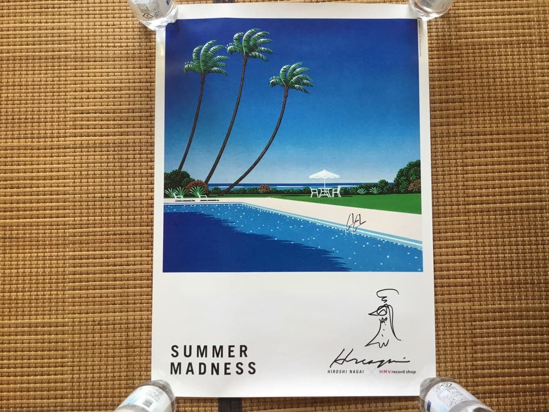 最終価格　永井博　A2ポスター　直筆サイン入り　ショップバック　フライヤー付き