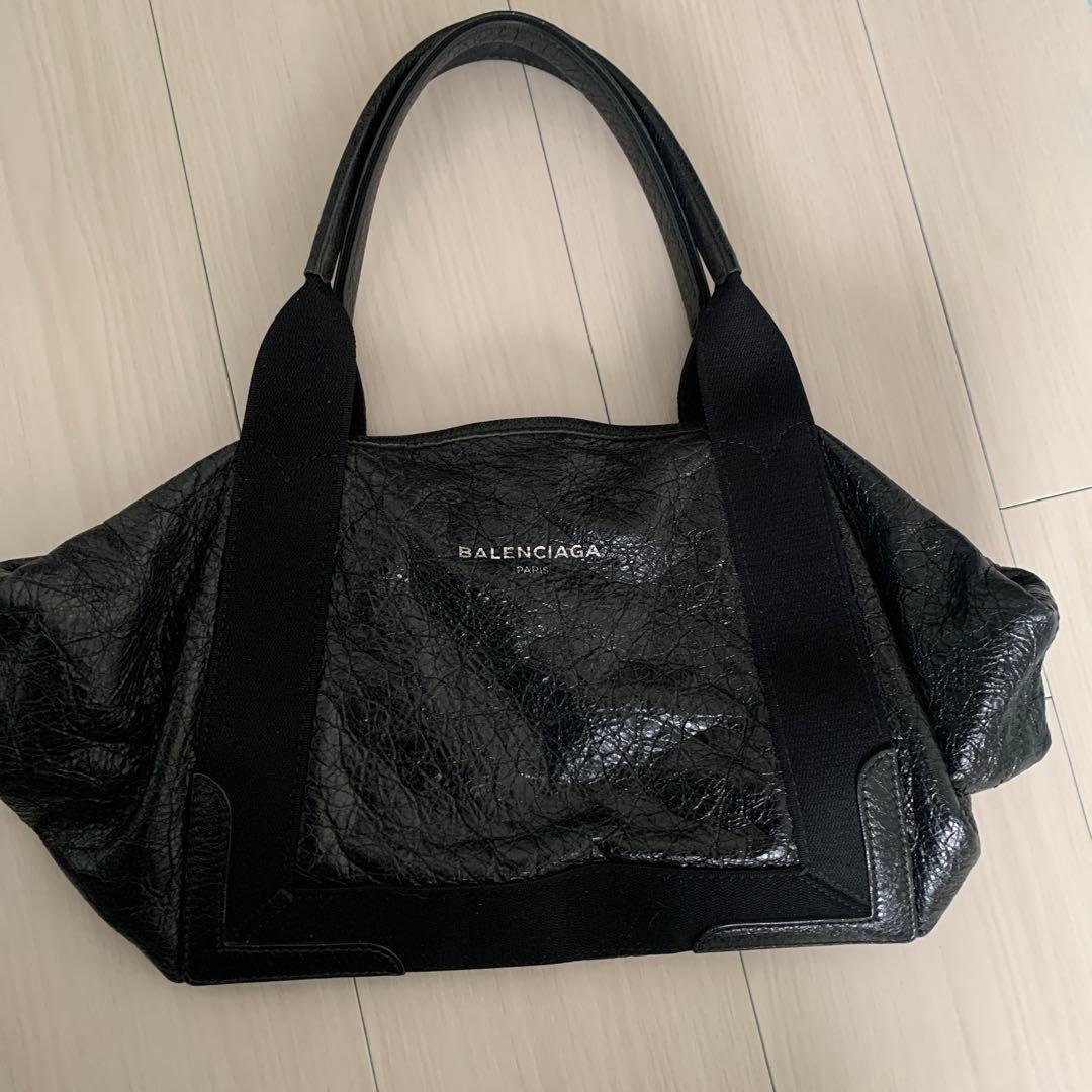 バレンシアガ ネイビーカバス S トートバッグ ブラック