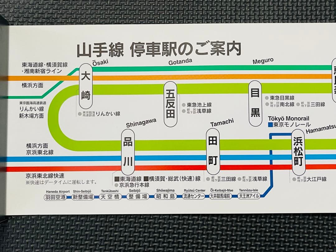 山手線 停車駅のご案内 鉄道 電車 廃品 2002年 当時物 現状品