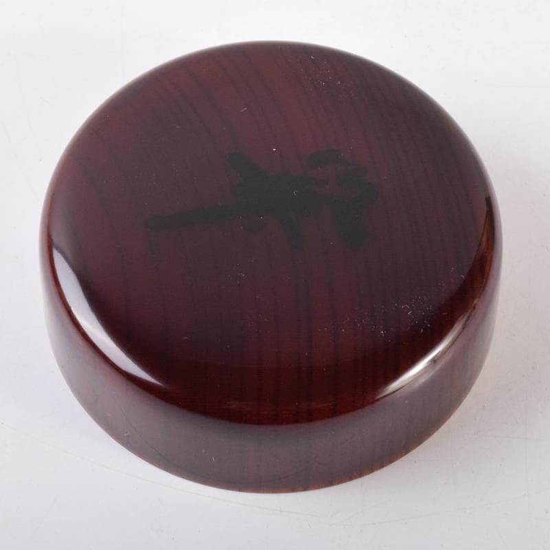 茶道具　山中塗　前端雅峯作　木目　中棗　紫野　前田昌道書付　共箱　V　7072