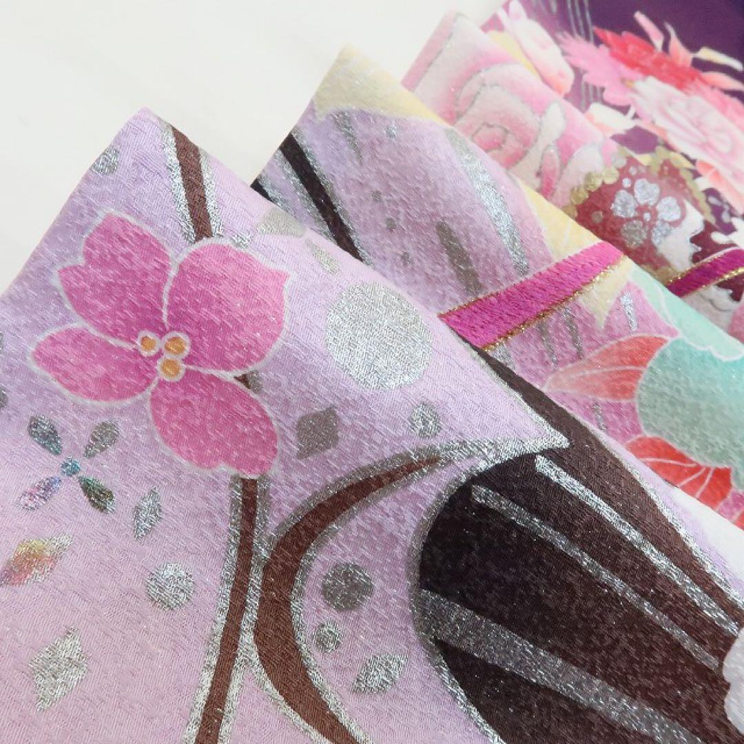 ヒロりん✺美品 正絹 銀通し 刺繍 蝶 薔薇 トール振袖 着物 A1744