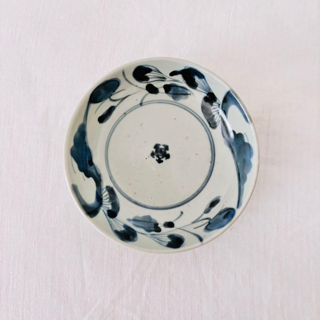 【古伊万里】くらわんか　花文　二枚組　染付