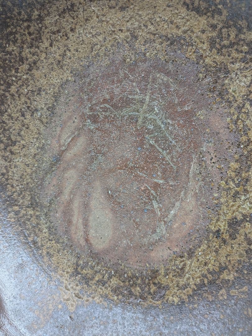 【未使用】 大平一誠 備前焼 輪花皿 直径28cm 盛り皿 深皿 食器 胡麻緋襷