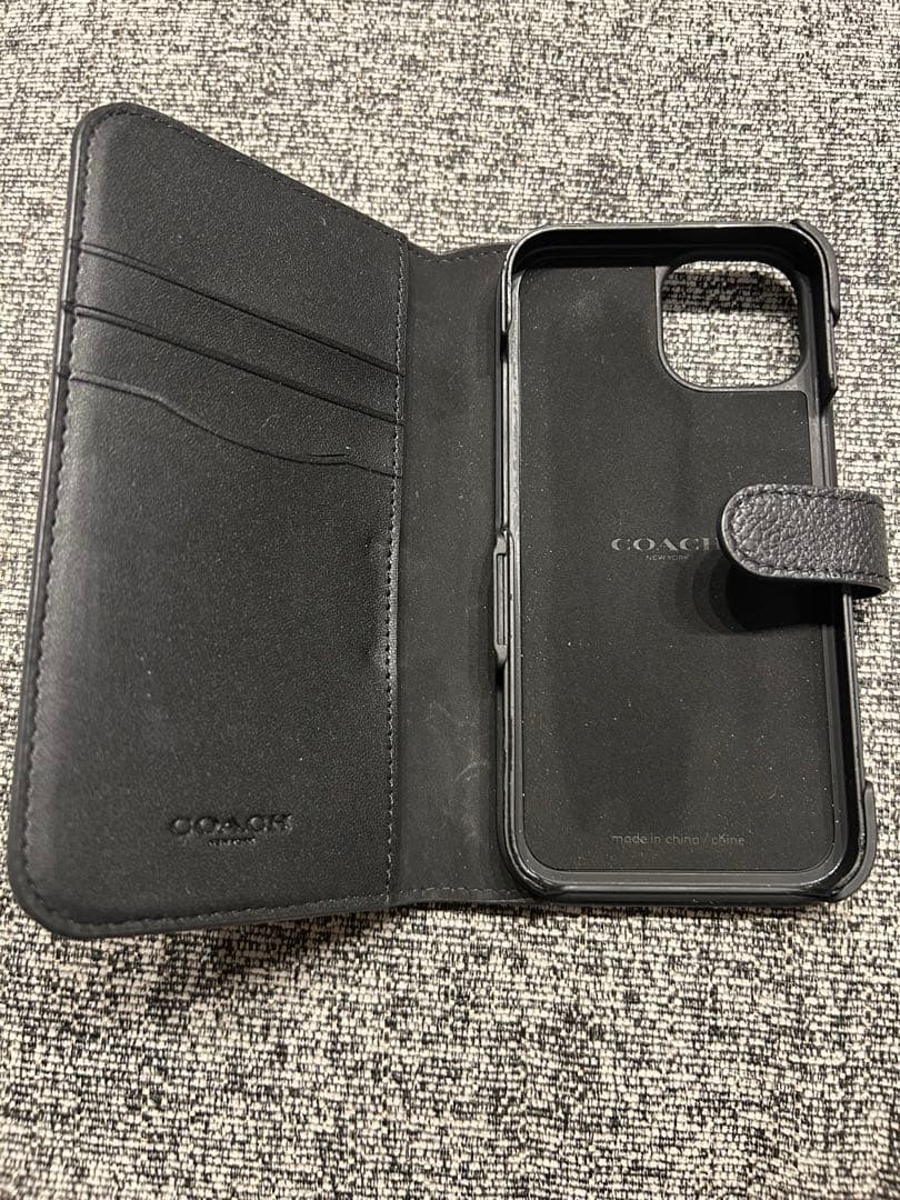 iPhone14 COACH ブラック 手帳型ケースとハードケース セット