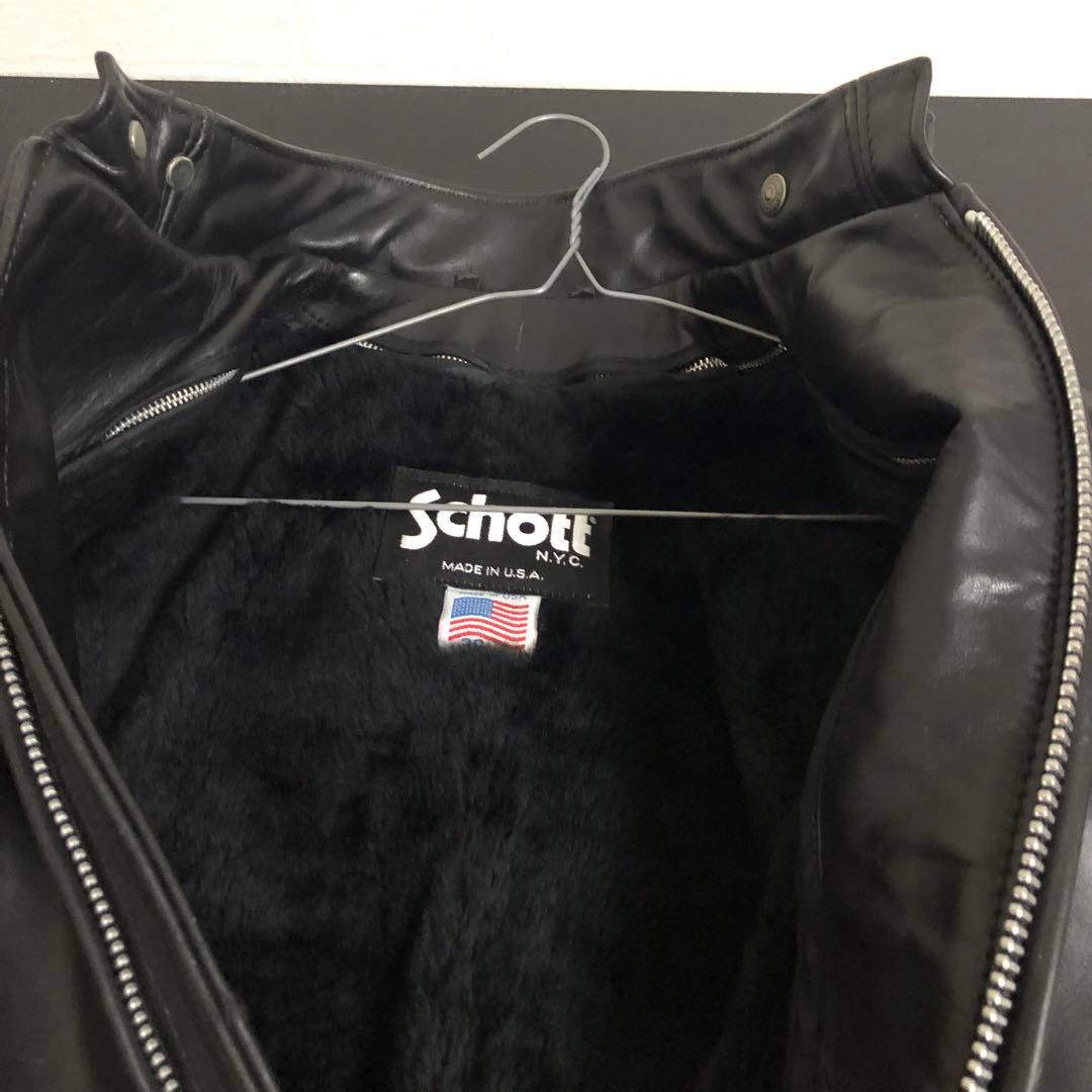 美品 schott レザージャケット141 36サイズ ライナー付き