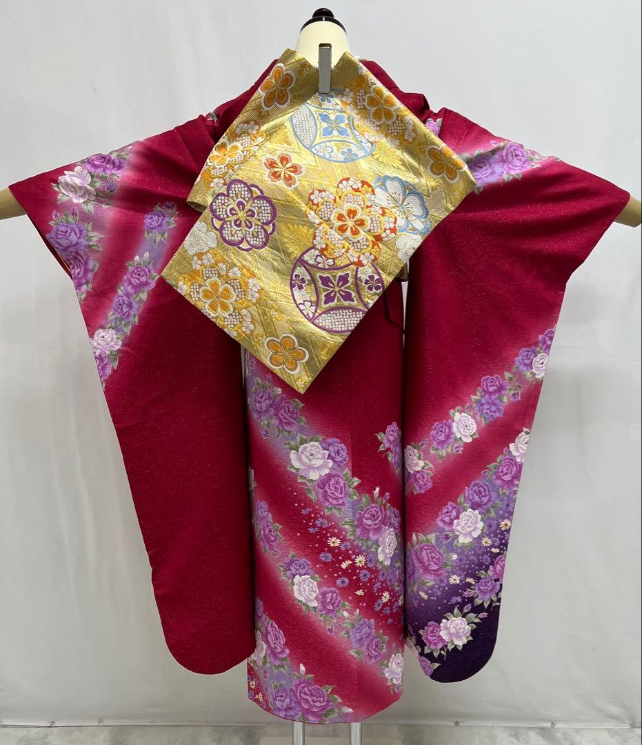 振り袖　フルセット　別誂長襦袢付　成人式　刺繍入り　銀通し　重ね襟付　659