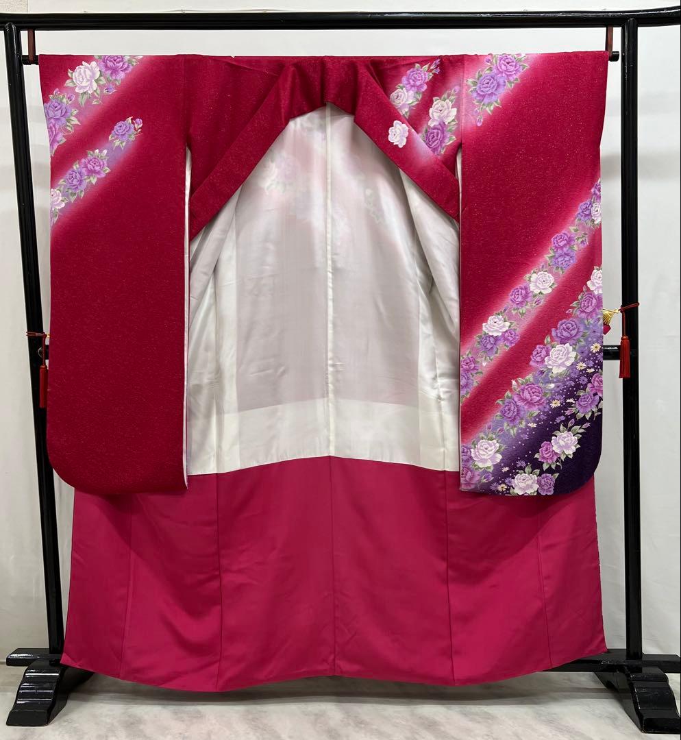 振り袖　フルセット　別誂長襦袢付　成人式　刺繍入り　銀通し　重ね襟付　659