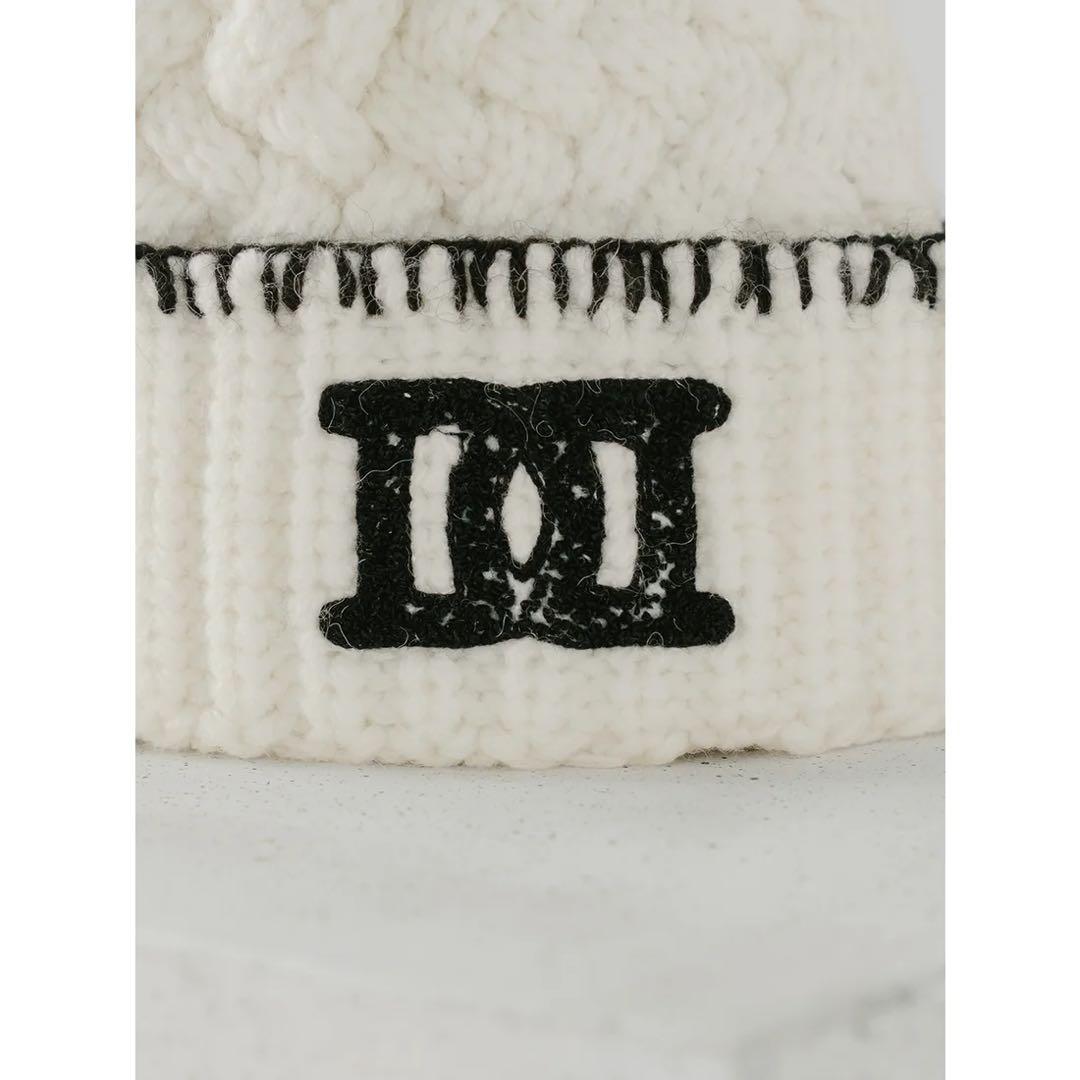 新品未開封タグ付き ダーリッチ DDロゴバスケットニットビーニー ホワイト 白