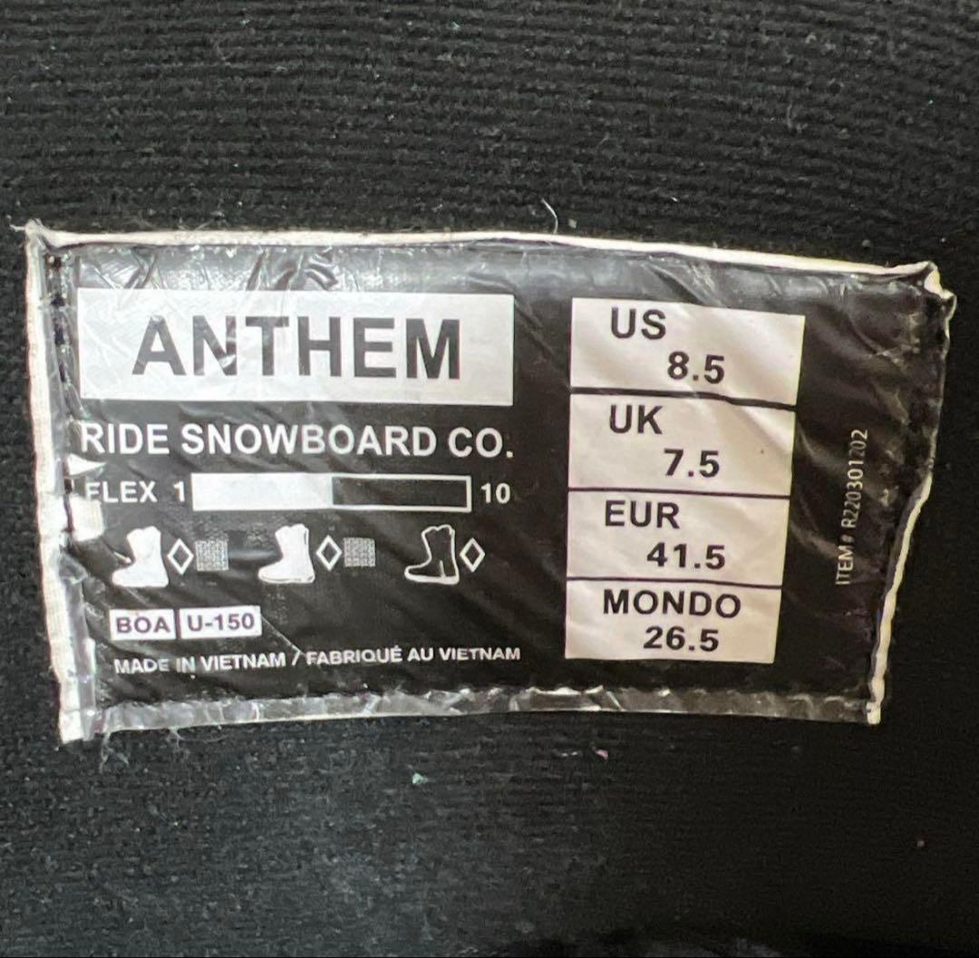RIDE ANTHEM BOA　26.5cm 22-23モデル スノボーブーツ
