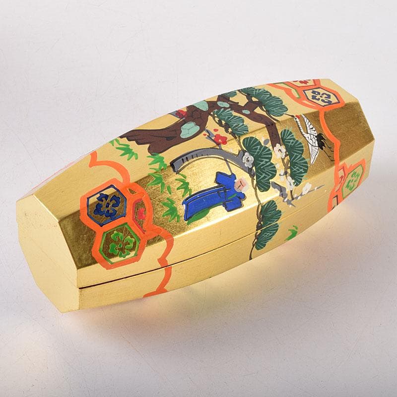 茶道具　中村湖彩作　金蒔絵　 ふりふり　香合　共布共箱　 V　R8059