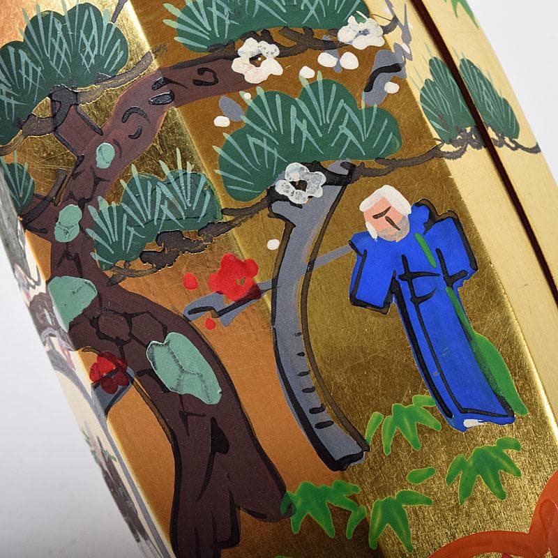 茶道具　中村湖彩作　金蒔絵　 ふりふり　香合　共布共箱　 V　R8059